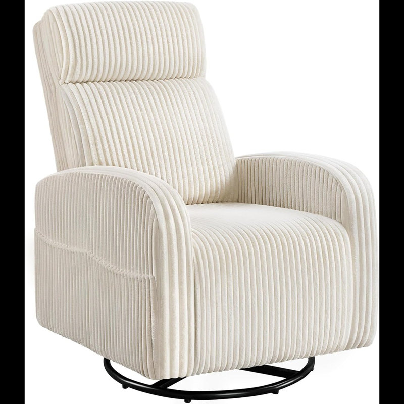 Cozy Oasis 360 Swivel Glider Chair For Nursery Rocking Chair Nursing Chair With Side Pockets Corduroy Glider For Living Room With High Back Dark Green Wayfair